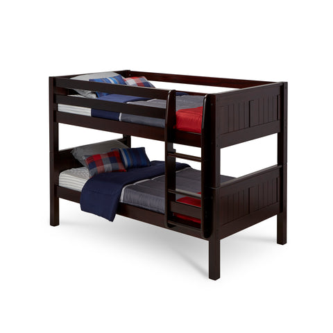 Camaflexi Twin over Twin Low Bunk Bed - Panel Headboard - 2 Color Options