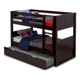 Camaflexi Twin over Twin Low Bunk Bed - Panel Headboard - 2 Color Options