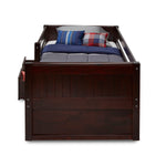 Camaflexi Panel Headboard - Twin Size Day Bed with Front Guard Rail & Drawers or Trundle - 2 Color Options