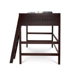 Camaflexi High Loft Bed - Panel Headboard - Cappuccino Finish - Twin or Full Size
