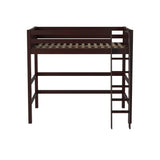 Camaflexi High Loft Bed - Panel Headboard - Cappuccino Finish - Twin or Full Size