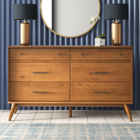 6 drawer mid century modern dresser VINGLI Fluted for Bedroom, Dresser w/Rounded Edges, Dressers Natural Wood Color, 46.8" W*15.6" D*31" H : Home & Kitchen Bring home the Hackney platform bed and nightstands from the same collection and brighten your bedroom space with sheer elegance 6-Drawer Dressers | west elm