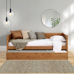 Mid-Century Modern Twin Size Day Bed with Twin Trundle - 2 Color Options