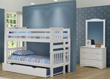 Santa Fe Mission Low Bunk Bed Twin over Twin - Bed End Ladder - 2 Color Options