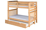 Santa Fe Mission Tall Bunk Bed Twin over Twin - Bed End Ladder - 3 Color Options