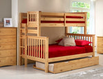 Santa Fe Mission Tall Bunk Bed Twin over Full - Escalera de extremo de cama - 3 opciones de color/3 opciones de estilo