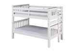 Santa Fe Mission Low Bunk Bed Twin over Twin - Bed End Ladder - 2 Color Options
