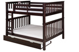 Santa Fe Mission Tall Bunk Bed Full over Full - Attached Ladder - 3 Color Options